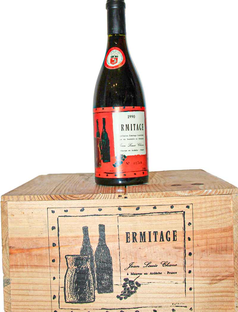 Lot 324: 12 bottles 1990 J.L. Chave Ermitage cuvee Cathelin